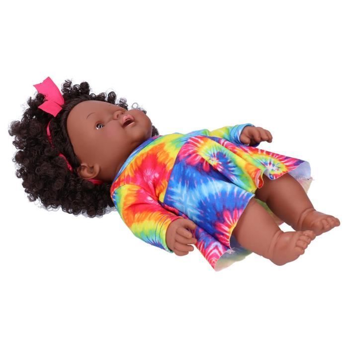 Fydun Realistinen Reborn Baby Doll, 30cm Renessanssivauvanukke, Musta Afrikkalainen Tyttönukke Kiharilla Hiuksilla, Realistinen Lelu