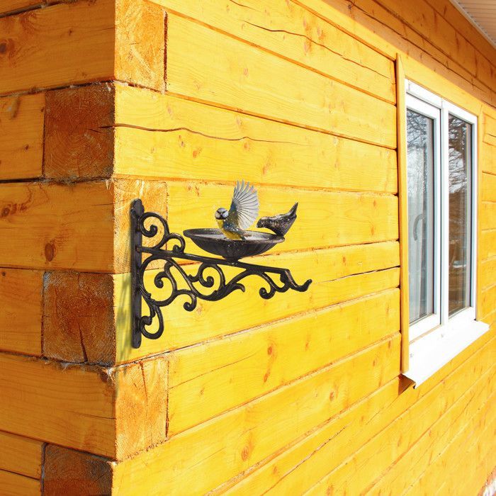 Relaxdays Abreuvoir en fonte pour mur, bain vintage , oiseaux sauvages déco jardin HxlxP: 24x28x14cm,bronze