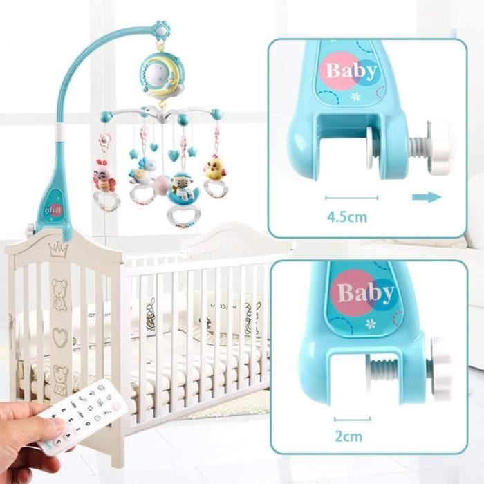 Móvil para cuna con música, luz nocturna, proyector y timbre - A679 - Azul