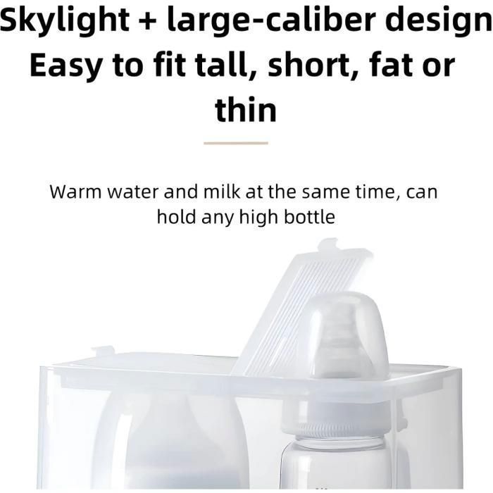 Stérilisateur de biberons blanc avec écran LED, contrôle intelligent de la température et fonction chauffage, portable