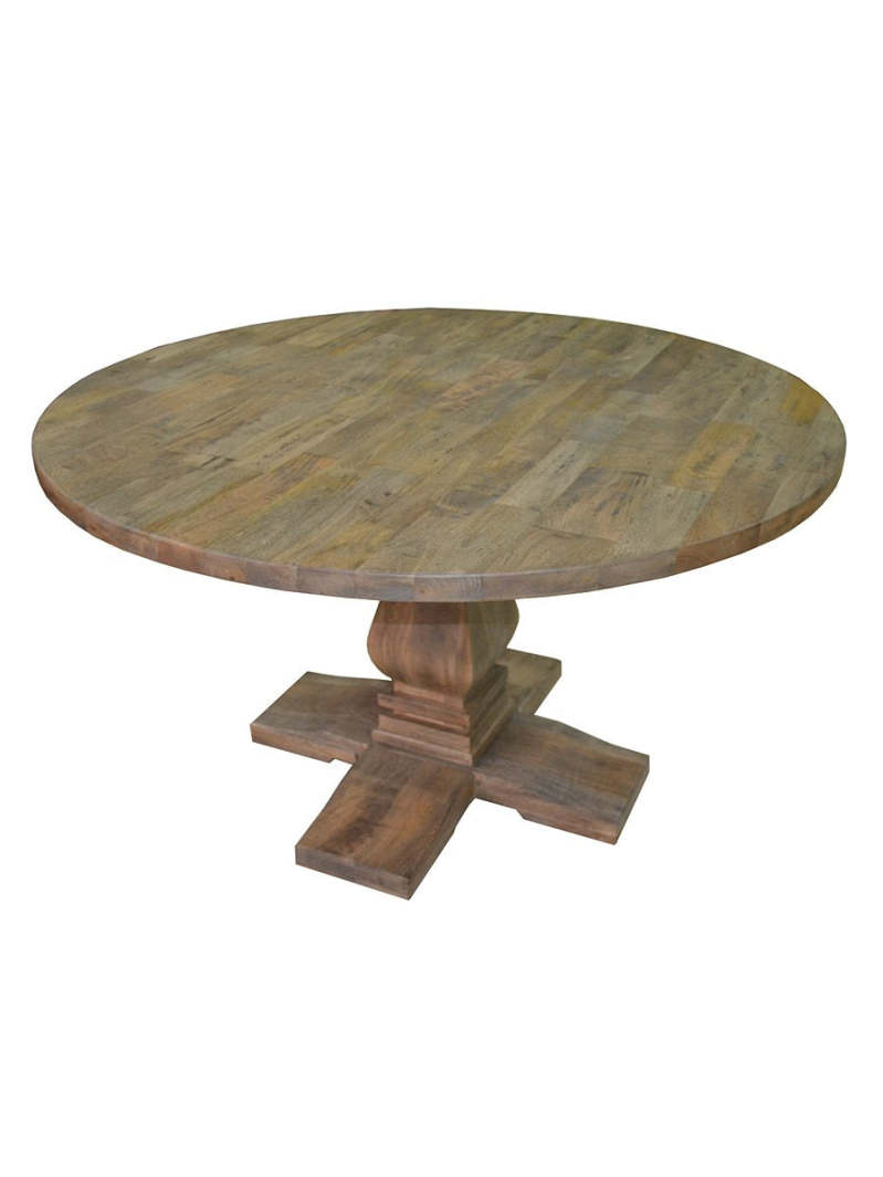 TABLE DE SALLE À MANGER RONDE DE 60 POUCES - FABRICATION NATURELLE VIEILLIE