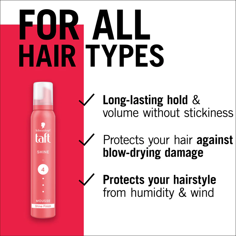 Schwarzkopf Taft Shine haarmousse voor volume en glans