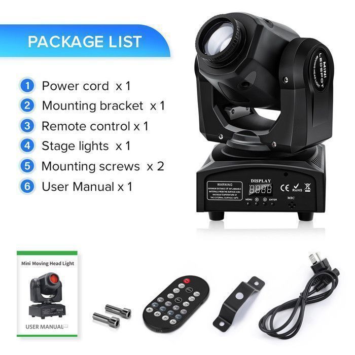JAJALUYA 150W Jeux de Lumiere DJ - Lyre LED RGBW DMX Gobo Beam - Lumière de Scène Avec Console 384 Canaux - Pack DE 4