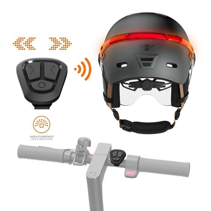Casque vélo Casr GLOW AVEC LED ET VISIERE GRIS ANTHRACITE – M