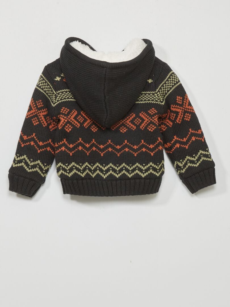 Gebreid vest met capuchon - GRIJS