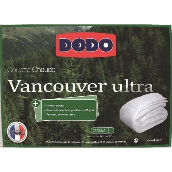 Edredón Vancouver Ultra para todas las estaciones - 220 x 240 cm - 300 g/m² - Blanco - DODO