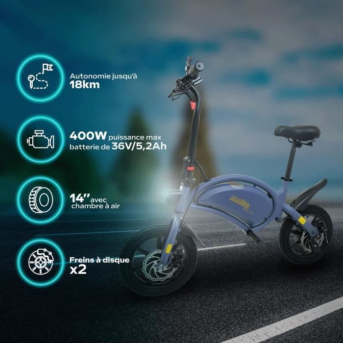 Bicicletta elettrica senza pedali - URBANGLIDE - BIKE 140 BLUE - 36V - 350W - pneumatici da 14