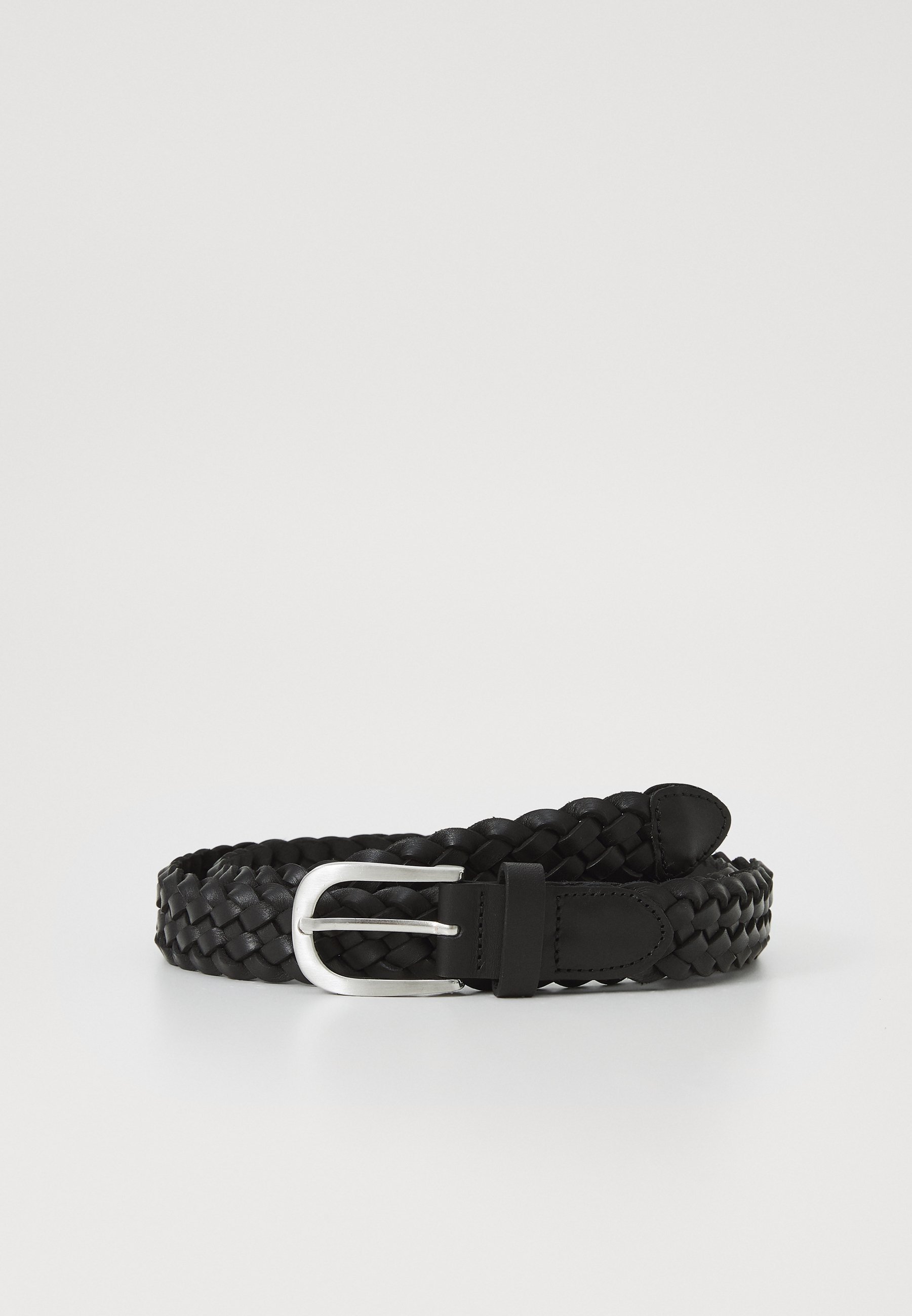Vero Moda Curve VMCALICE RIEM - Gevlochten riem - zwart/geborsteld zilverkleurig