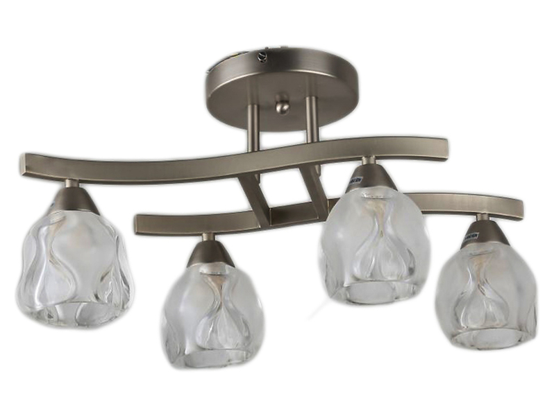 Lampa sufitowa Hiszpan 4-punktowa stalowa srebrna