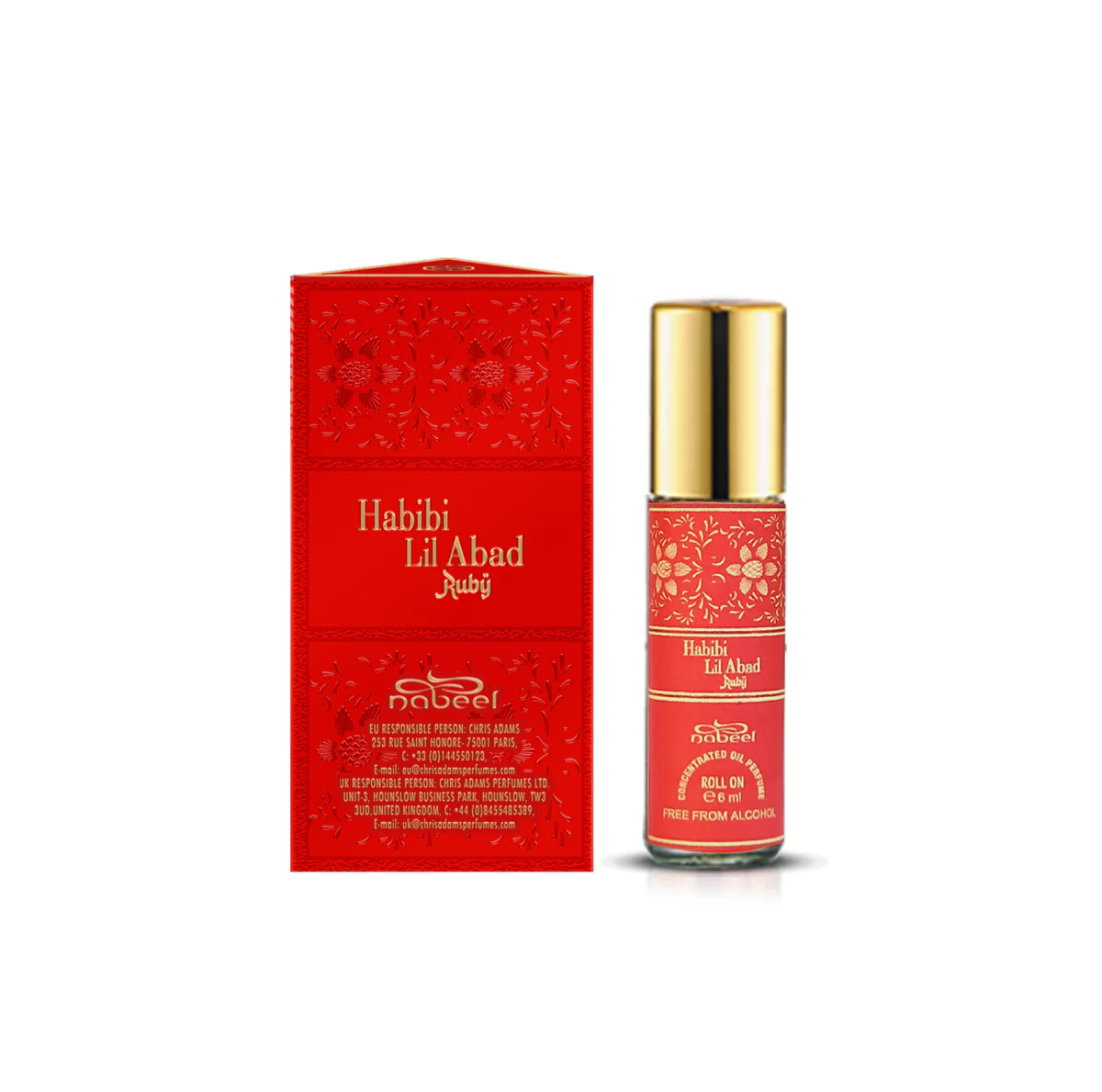 Oil Perfume Habibi Lil Abad Ruby Roll On Oil Perfume - Huile de Parfum Unisex, Huile de Parfum, Parfum