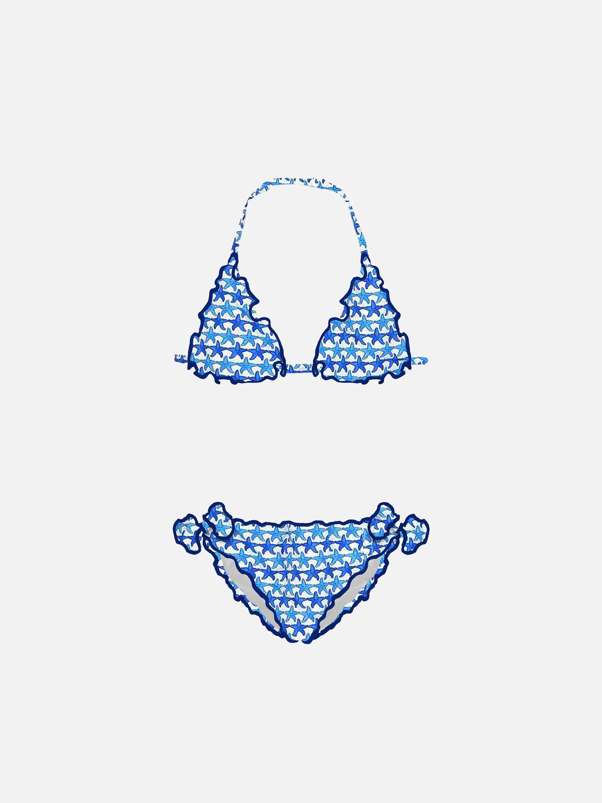 Triangelbikini voor meisjes met zeesterprint