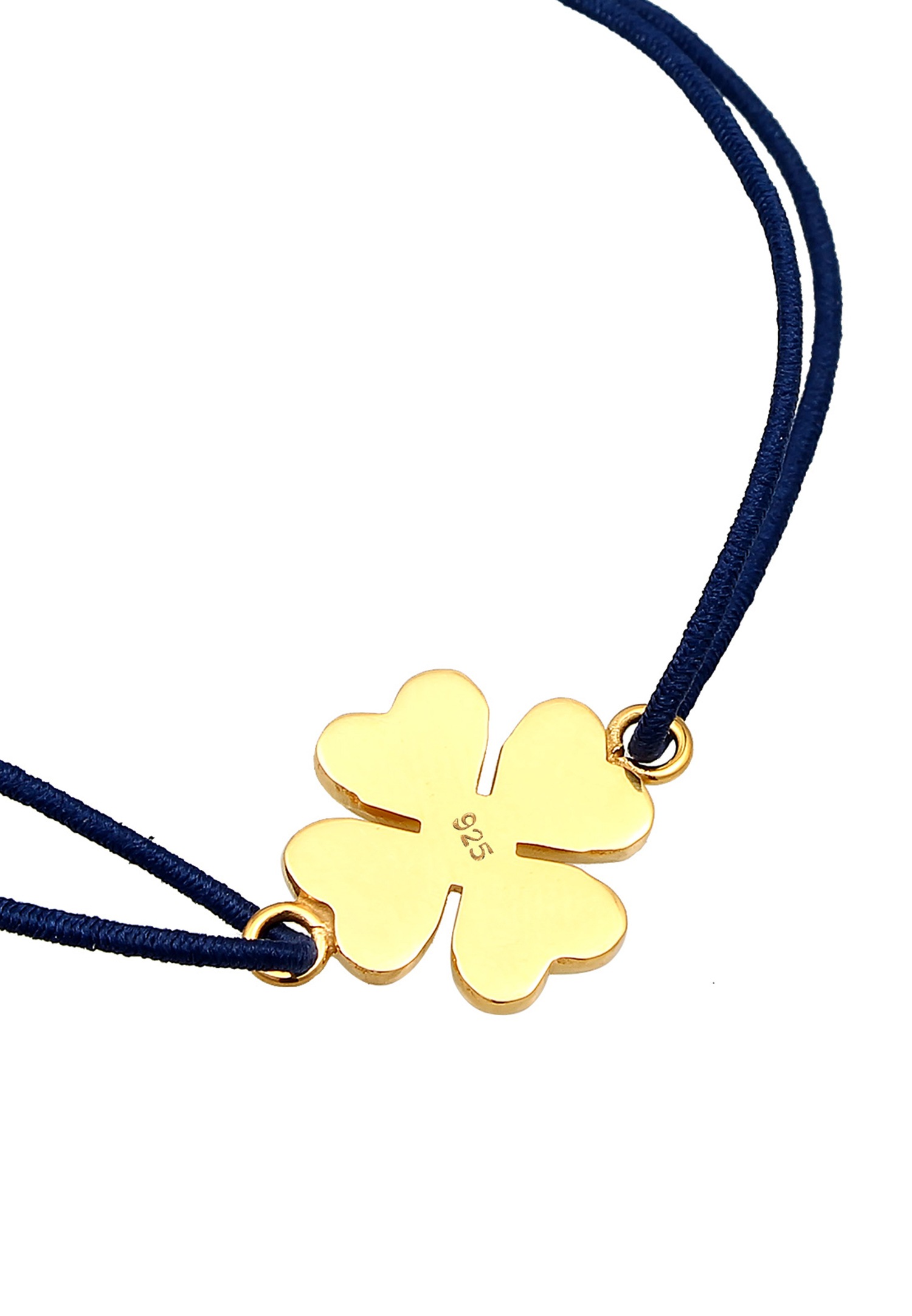 Elli Femmes Trèfle à quatre feuilles porte-bonheur en argent sterling 925 plaqué or rose