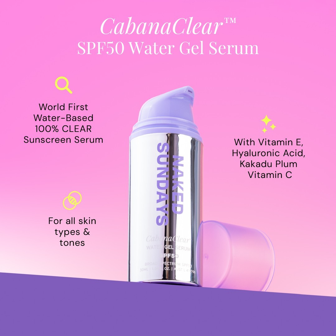 Vlažilni serum Naked Sundays CabanaClear Water gel serum SPF50 - 30 ml
