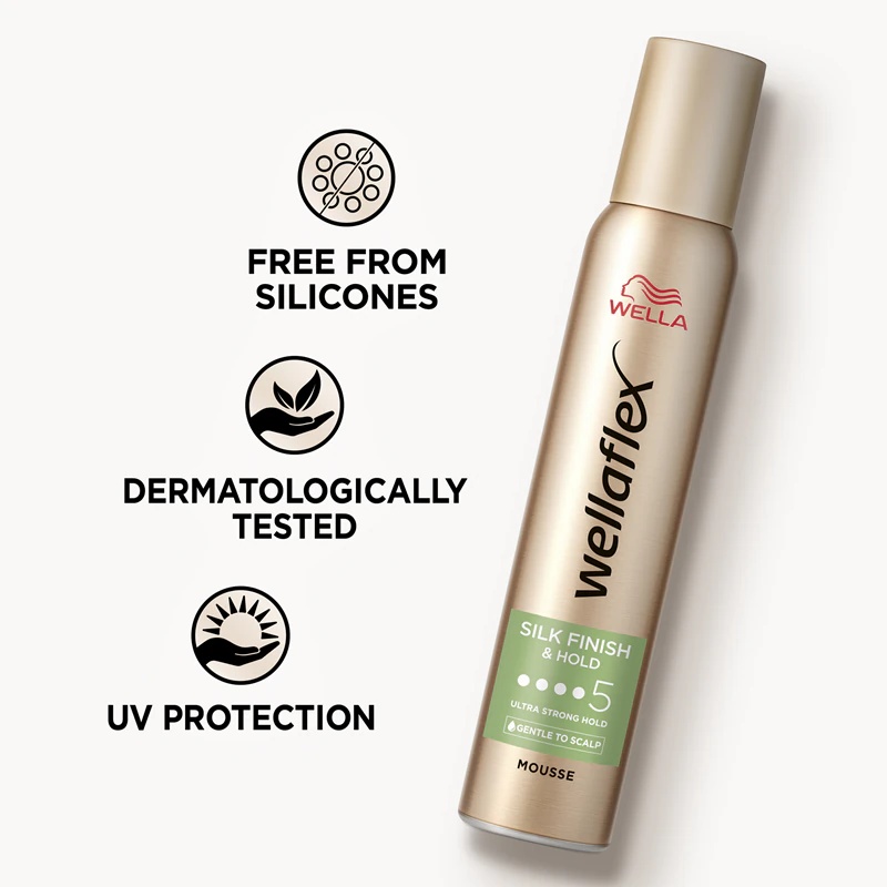 Pena za lase z ultra močno fiksacijo Wella Wellaflex Silk Finish & Hold