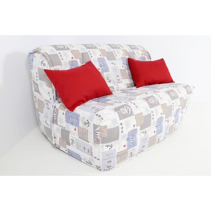 Housse BZ 140x190 matelassée MOTIF DE LA MER