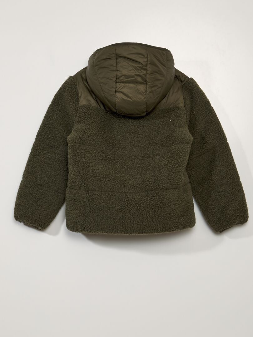 Tweedelige donsjas met sherpa-voering - KHAKI