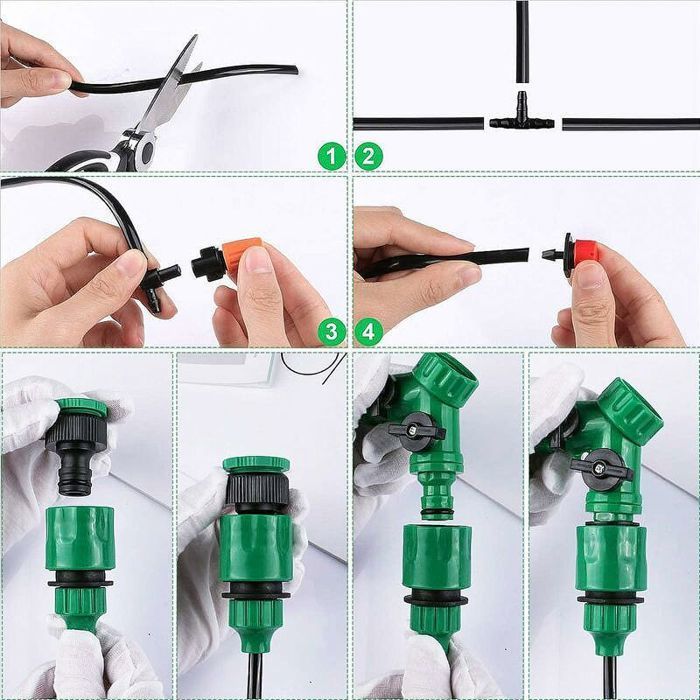 Kit di irrigazione a microgoccia YYV da 149 pezzi, kit di irrigazione automatico, colori assortiti