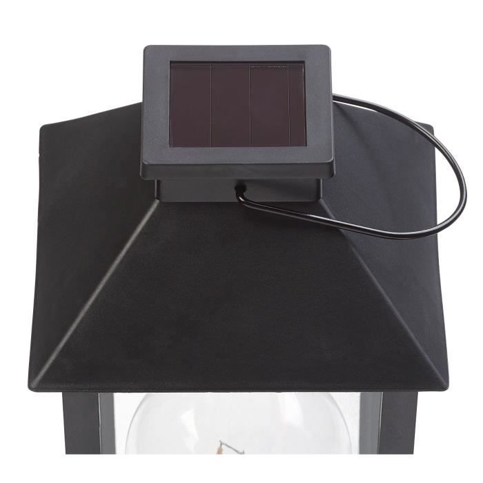Lanterne solaire - LUNARTEC - Vintage - 5 lm - Noir - Jardin - Extérieur