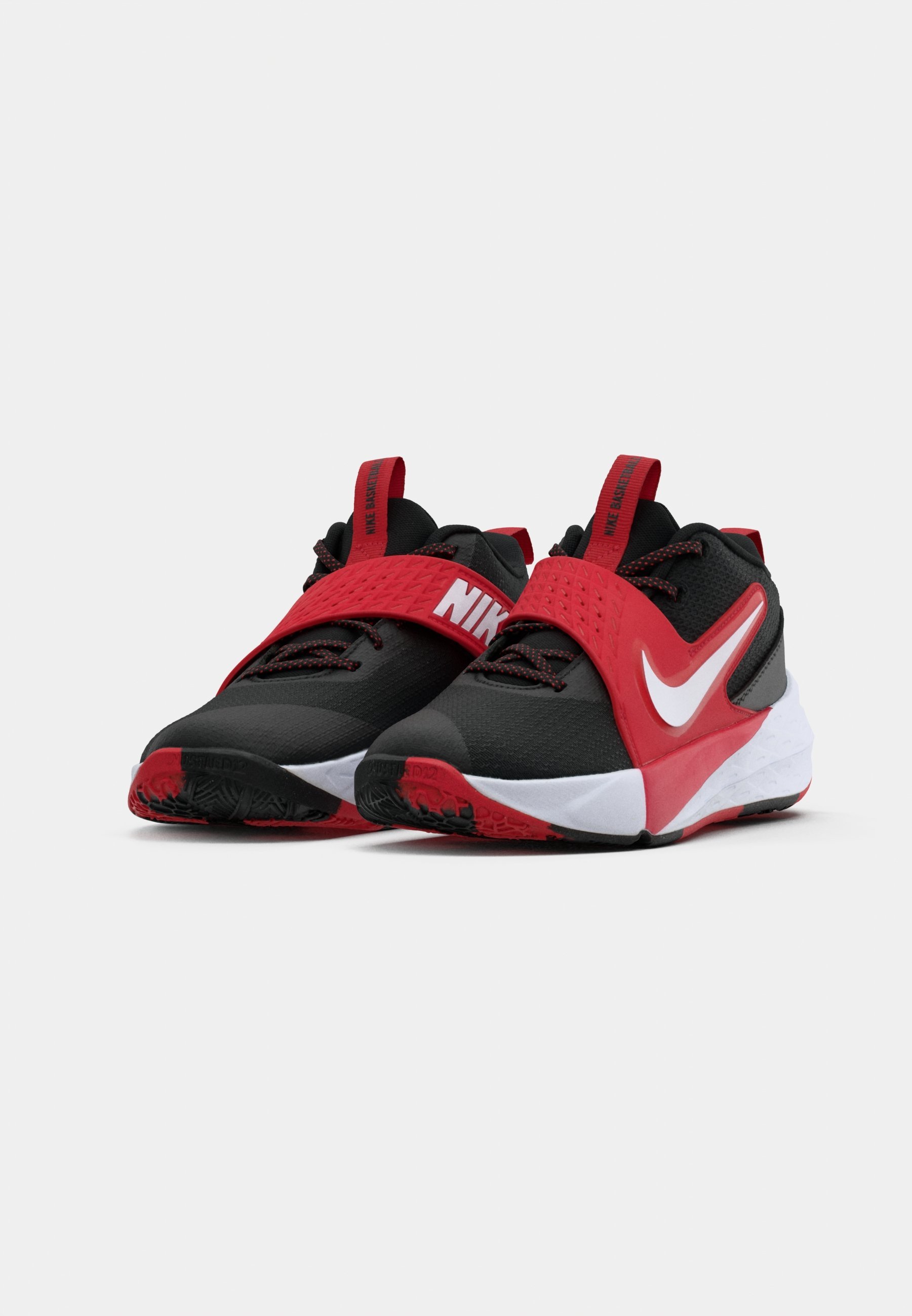 Nike Performance TEAM HUSTLE UNISEX - Scarpe da basket - nero/bianco/rosso universitario