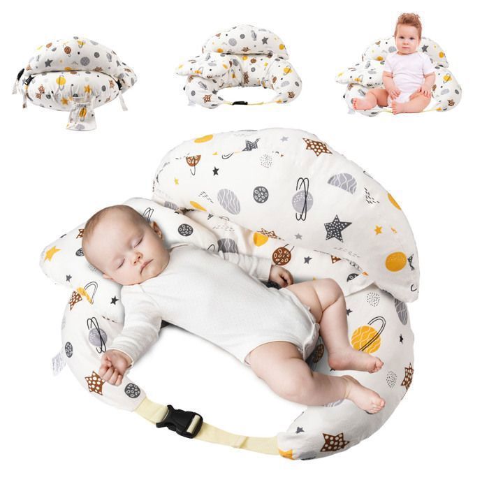 Almohada de lactancia 3 en 1: almohada pequeña multifuncional con correa ajustable para la cintura y funda extraíble.