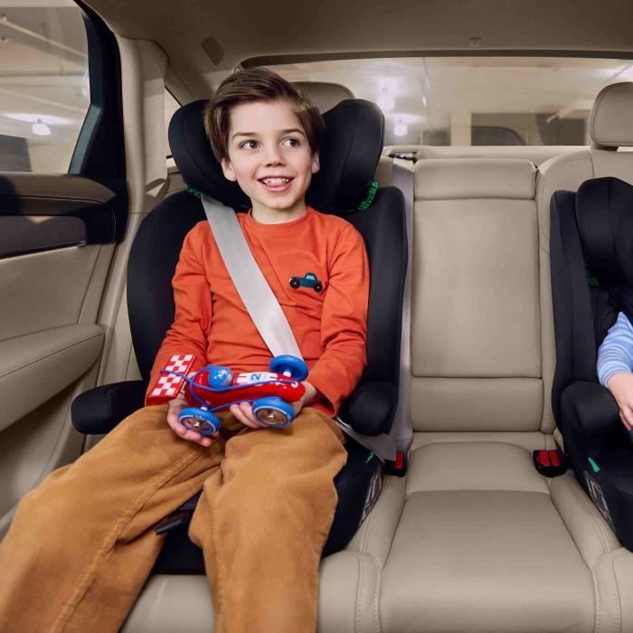 Seggiolino auto convertibile BEBE CONFORT GROW i-Safe con cinture di sicurezza, da 15 mesi a 12 anni (76-150 cm), standard di sicurezza R129, colore nero fumé.