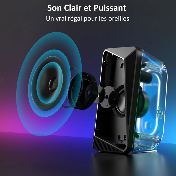 SOULION C30 pc-luidsprekers, Bluetooth-luidspreker voor monitor, laptop, gaming, 3,5 mm aux-ingang, USB-voeding