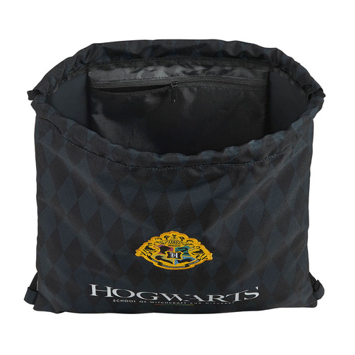  Safta Saco Plano Grande De Harry Potter Hogwarts, 350x400 mm, Negro/gris