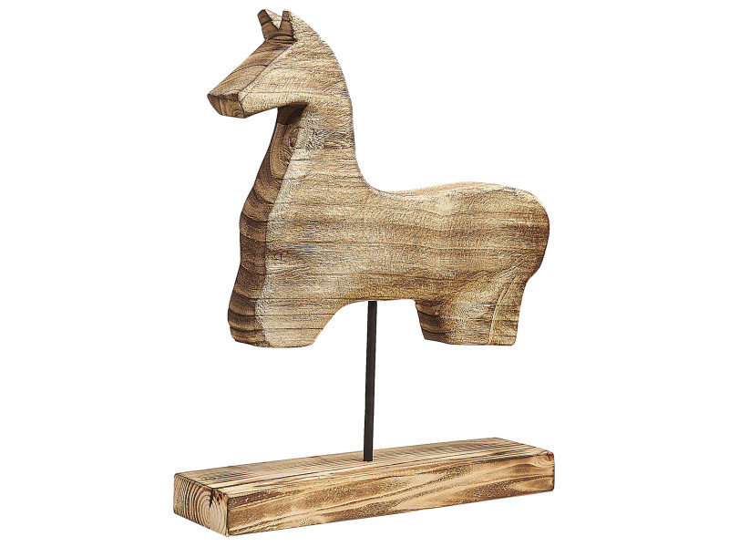 Figurka statuetka koń stojak jasne drewno