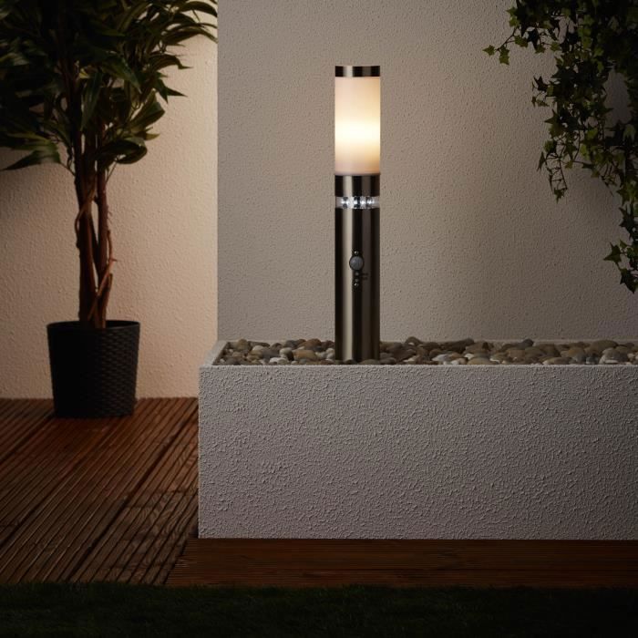 Dissuasore da esterno con sensore di movimento - Brilliant - BOLE - 50x11,9cm - Attacco E27 + LED integrato - Grigio - IP44