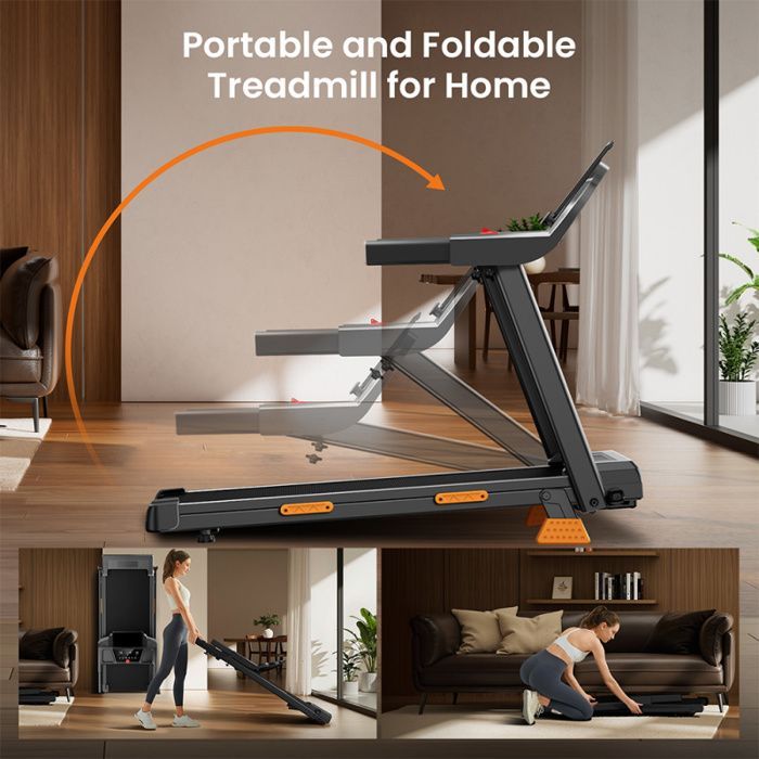 Esteira dobrável ROBORE SF20 para uso doméstico - Inclinação de 15% - Velocidade de 12 km/h - Carga máxima de 136 kg - Superfície de corrida de 97 x 40 cm