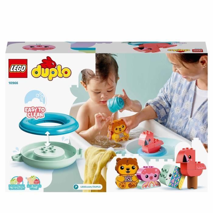 LEGO 10966 DUPLO Giocattolo da bagno: Isola galleggiante con animali, personaggio per la vasca da bagno, giocattolo educativo per la prima infanzia, giocattolo per bambini dai 18 mesi in su