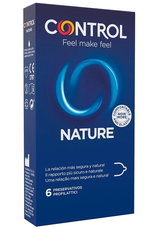 CONTROL Control Nature prezervatyvai, 6 vnt., anatominės formos