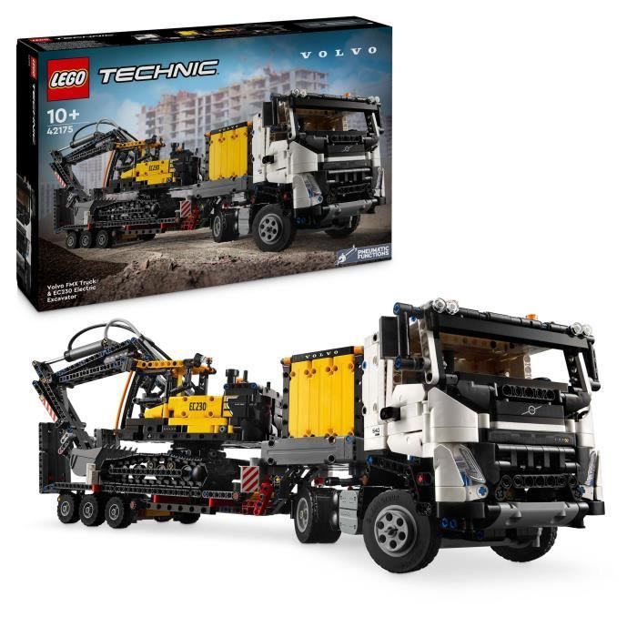 LEGO® Technic 42175 Camion Volvo FMX et Pelleteuse Électrique EC230 - Set de Véhicule