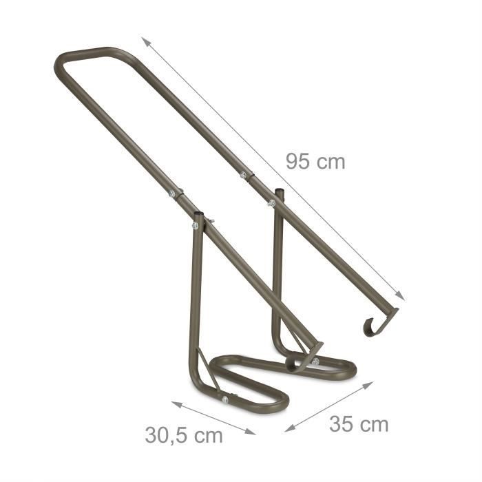 Relaxdays Compacteur déchets, pour poubelle, écraseur ordure, non recyclable, 41x35x95cm,plastique, manuel, acier, brun