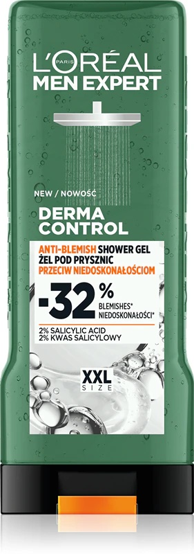 L'Oréal Paris Men Expert Derma Control гел за туширање за мушкарце за проблематичну и масну кожу