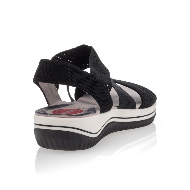 Svarta sandaler / skor med öppen tå för kvinnor