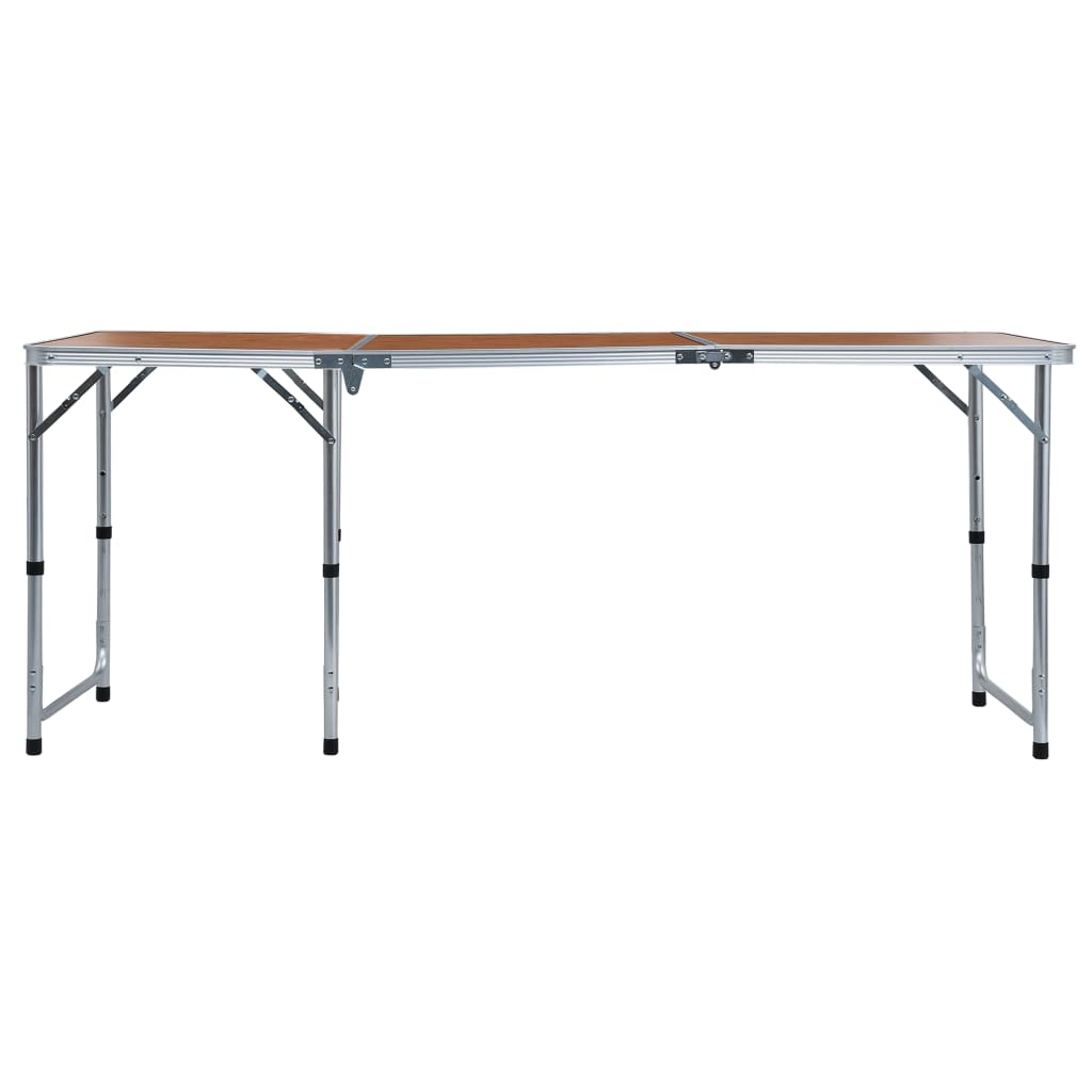 Mesa de camping dobrável Vidaxl, marrom, 180 x 60 cm