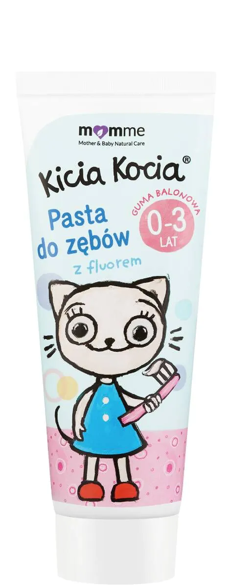 Momme Żelowa Pasta do zębów 0-3 z Fluorem Sm. Guma Balonowa