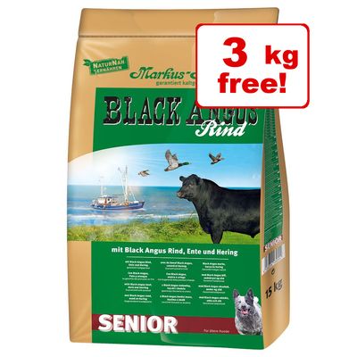 15 kg Markus Mühle Black Angus Senior Trockenfutter für Hunde – 12 kg + 3 kg gratis!*