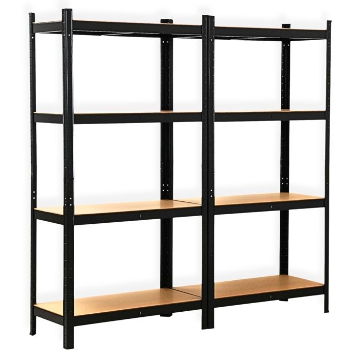 Double workbench shelf for heavy loads, 160 x 160 x 40 cm, Storage shelf - EURO VANADIUM - 640 kg
