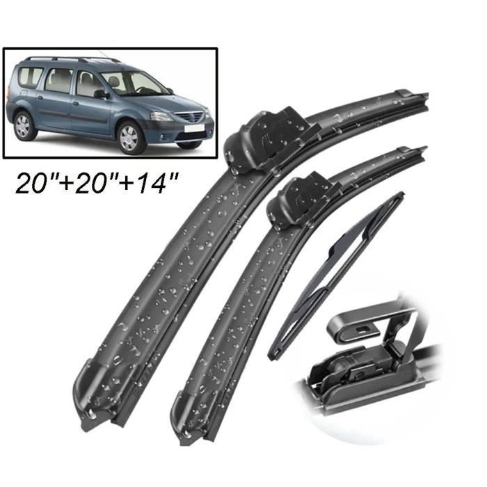 Lot de 3 Balais d'essuie-glace avant + arrière Pour Renault Dacia Logan MK1 MCV 2004 2005 2006 2007 2008 2009 2010 2011 2012