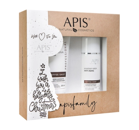 Apis Coffee Shot zestaw kosmetyków do pielęgnacji twarzy maska z kwasem kawowym 200 ml   krem do twarzy 100 ml