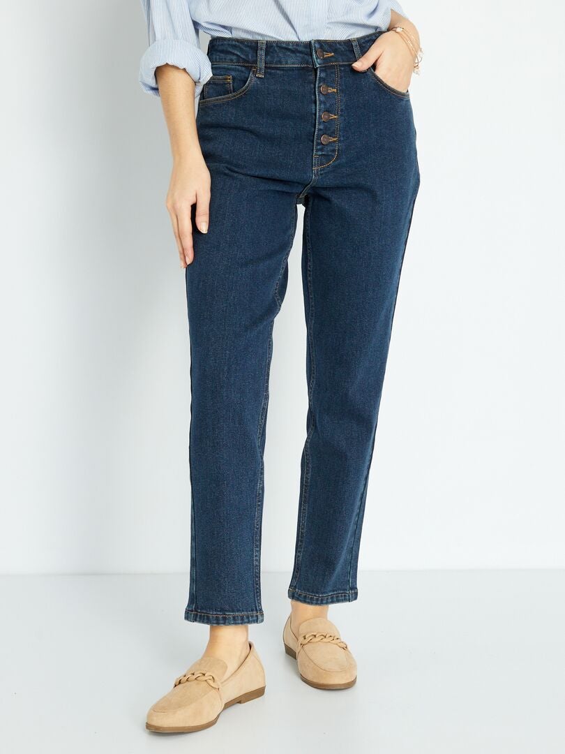 Zeer hoge taille mom jeans - maat S32 - blauw