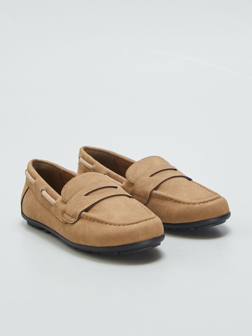 Mocassins de camurça sintética - BEGE