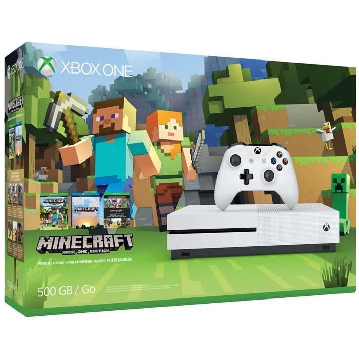 Thuisconsole - Microsoft - Xbox One S 500GB - Wit - Minecraft - Pakket