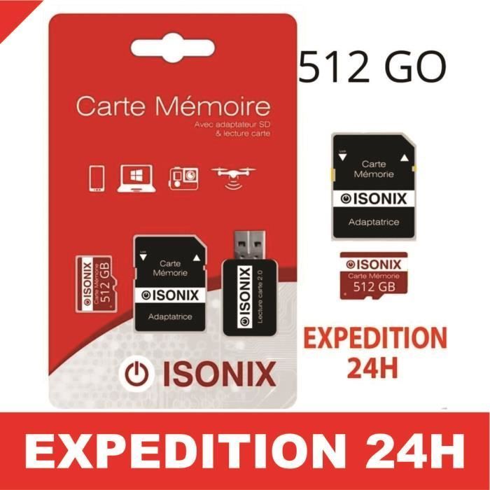 ZISONIX 512GB Class 10 4K SDXC Micro-SD Card for Smartphones, Tablets, and Action Cameras - 100% Real Class 10 + Card Read