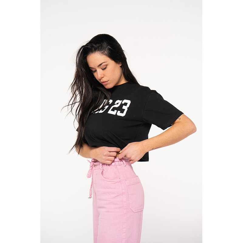  Camiseta curta oversized com estampa grande Rams 23