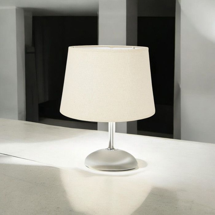 Lampenkap - Rond - Linnen/Beige - Voor lamp - 27x18,5 cm - E27 fitting met verloopstuk