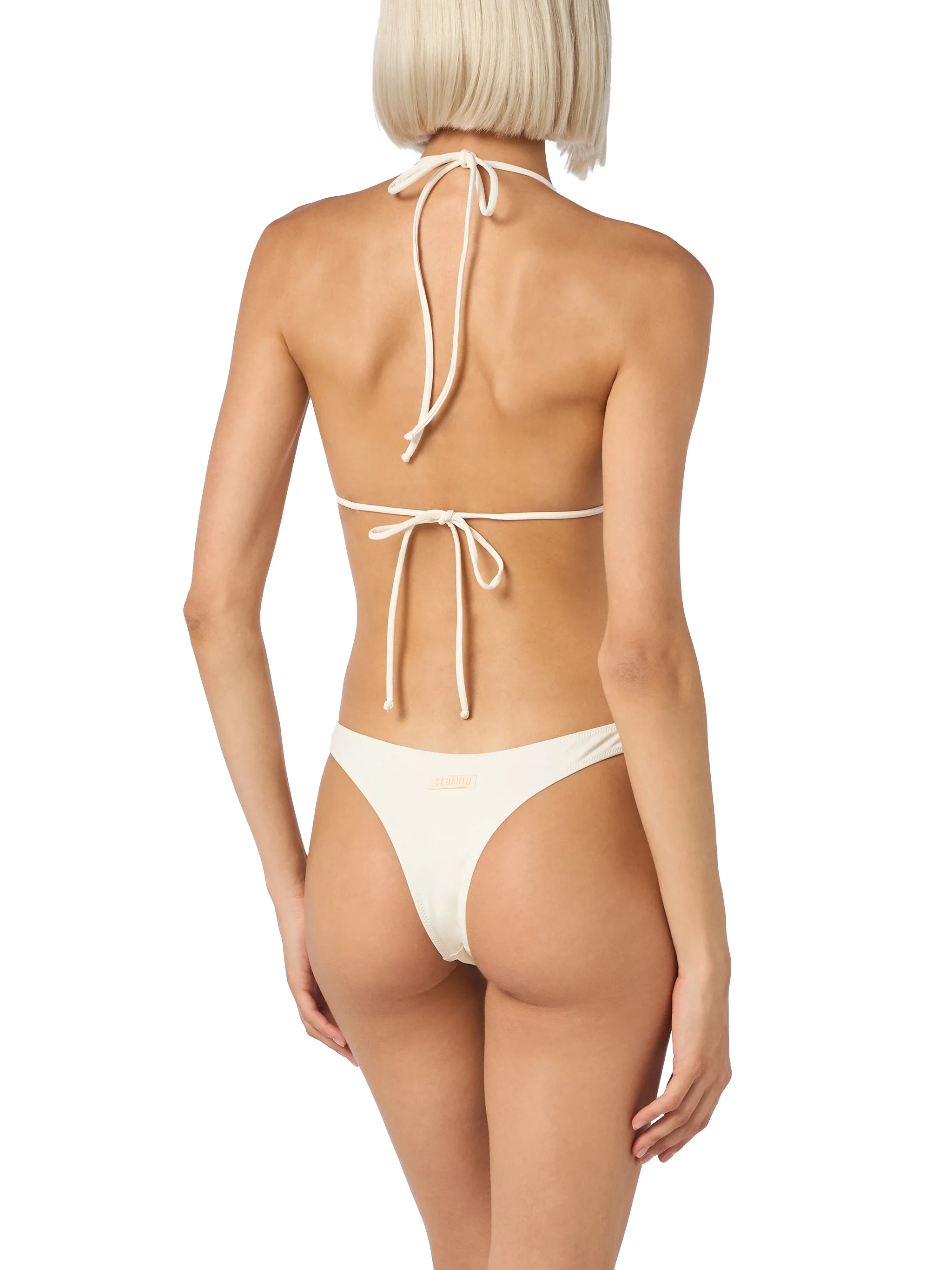 Leah Naomi damesbikini met driehoekige rand in crèmekleur