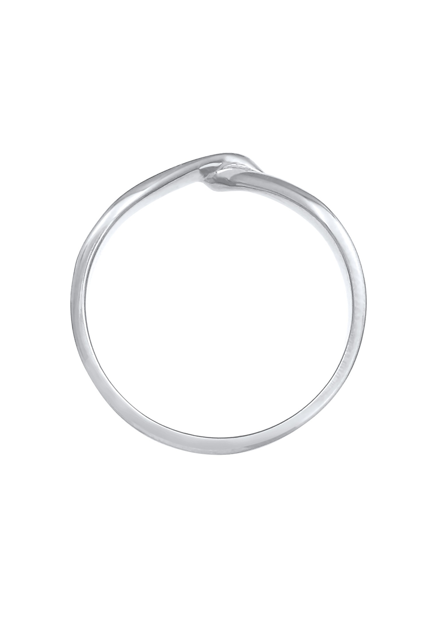 Elli Bague pour dames en forme de V Tendance tordue Basic Minimal en argent sterling 925